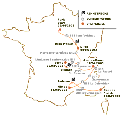 Route of Tour Auto 2003 / © Peter-Auto