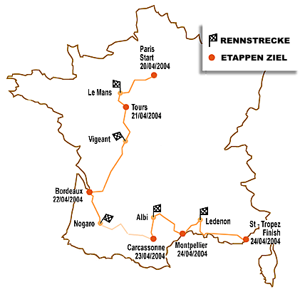 Route of Tour Auto 2004 / © Peter-Auto